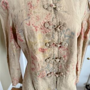 Lauren Ralph Laurrn  Beige linen  Floral Blazer